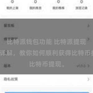 比特派钱包功能 比特派提现规则详解，教你如何顺利获得比特币提现。