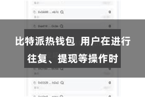 比特派热钱包  用户在进行往复、提现等操作时
